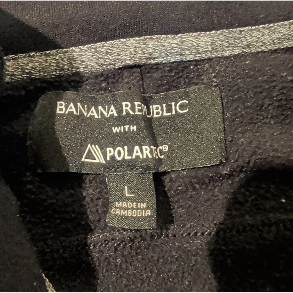 Banana Republic Polartec Fleece Pullover Shirt Mens Large Black 1/4 Zip